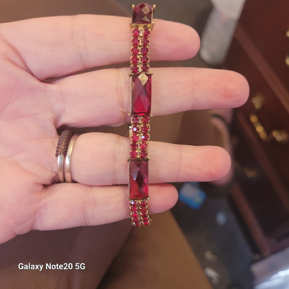 Elegant Red Gemstone Bracelet